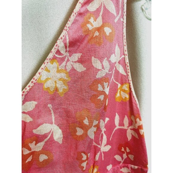 So Be It Pink Floral Layered Top Blouse Size 8 - V-Neck Sleeveless Babydoll VTG - Picture 5 of 11